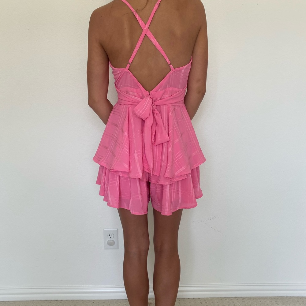 Pink ruffle dress